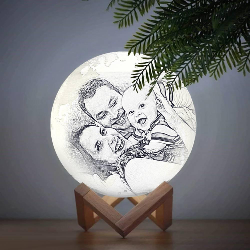 Photo Engraved 3D Printing Earth Light, Lamp Earth - Remote Control Sixteen Colors (10-20cm) - soufeelus