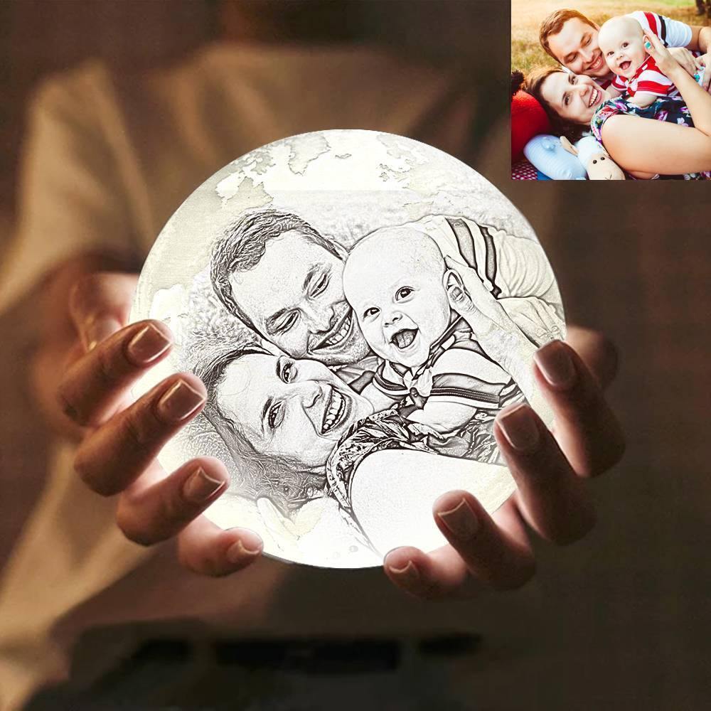 Photo Engraved 3D Printing Earth Light, Lamp Earth - Remote Control Sixteen Colors (10-20cm) - soufeelus