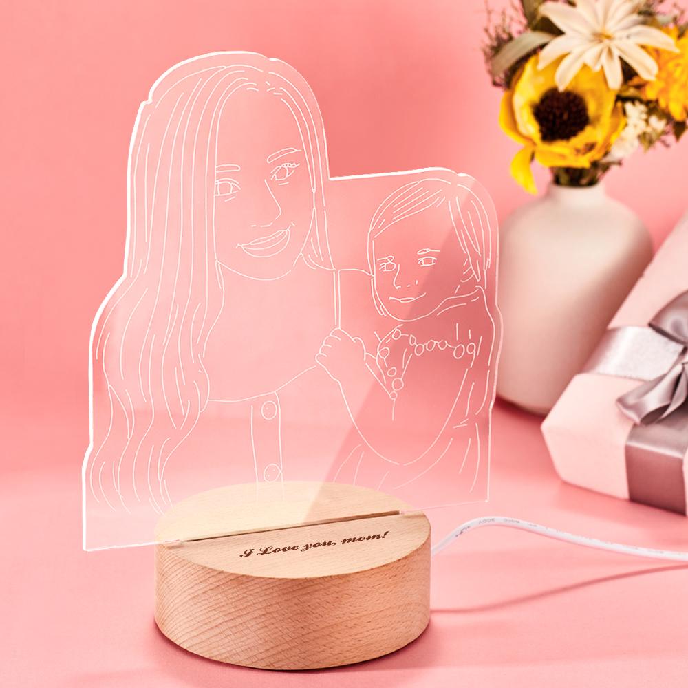 Custom 3D Photo Lamp Led for Bedroom Personalized Night Light Gift for Mom detail