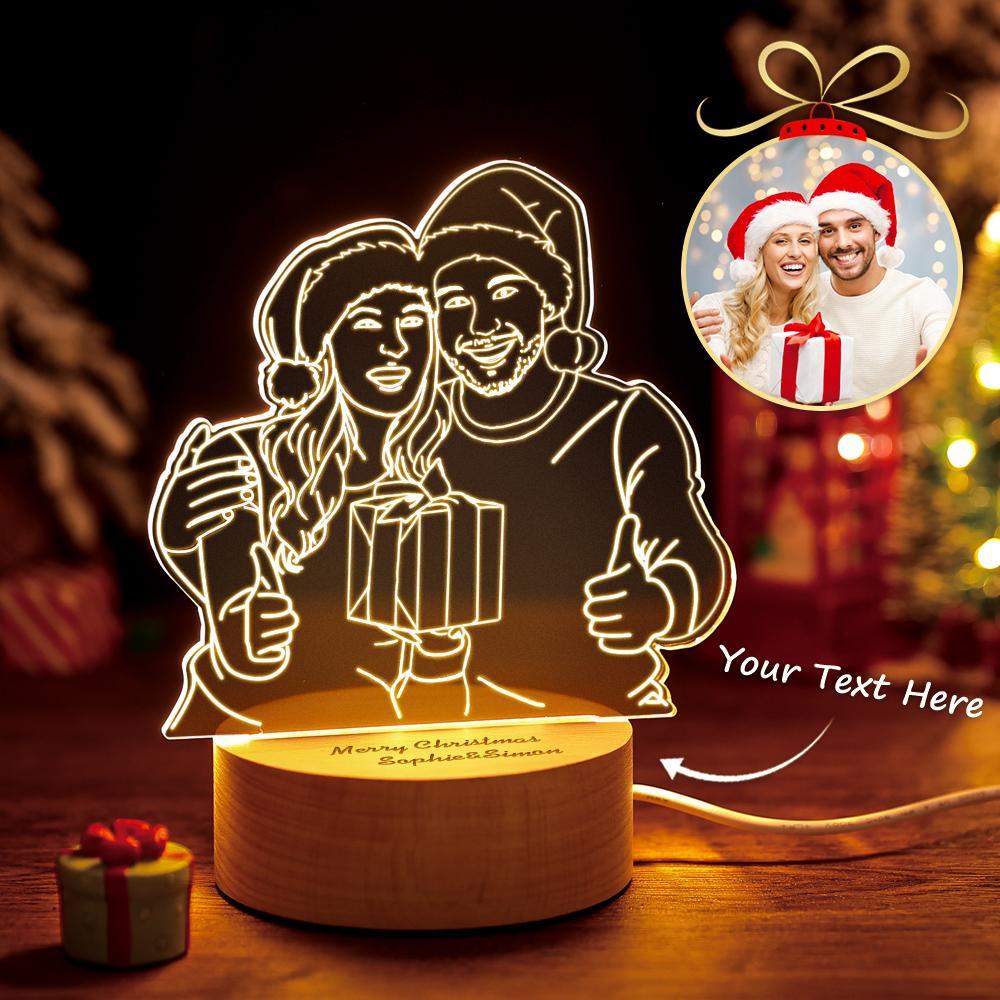 Custom 3D Photo Lamp Led for Bedroom, Personalized Night Light Gift for Christmas