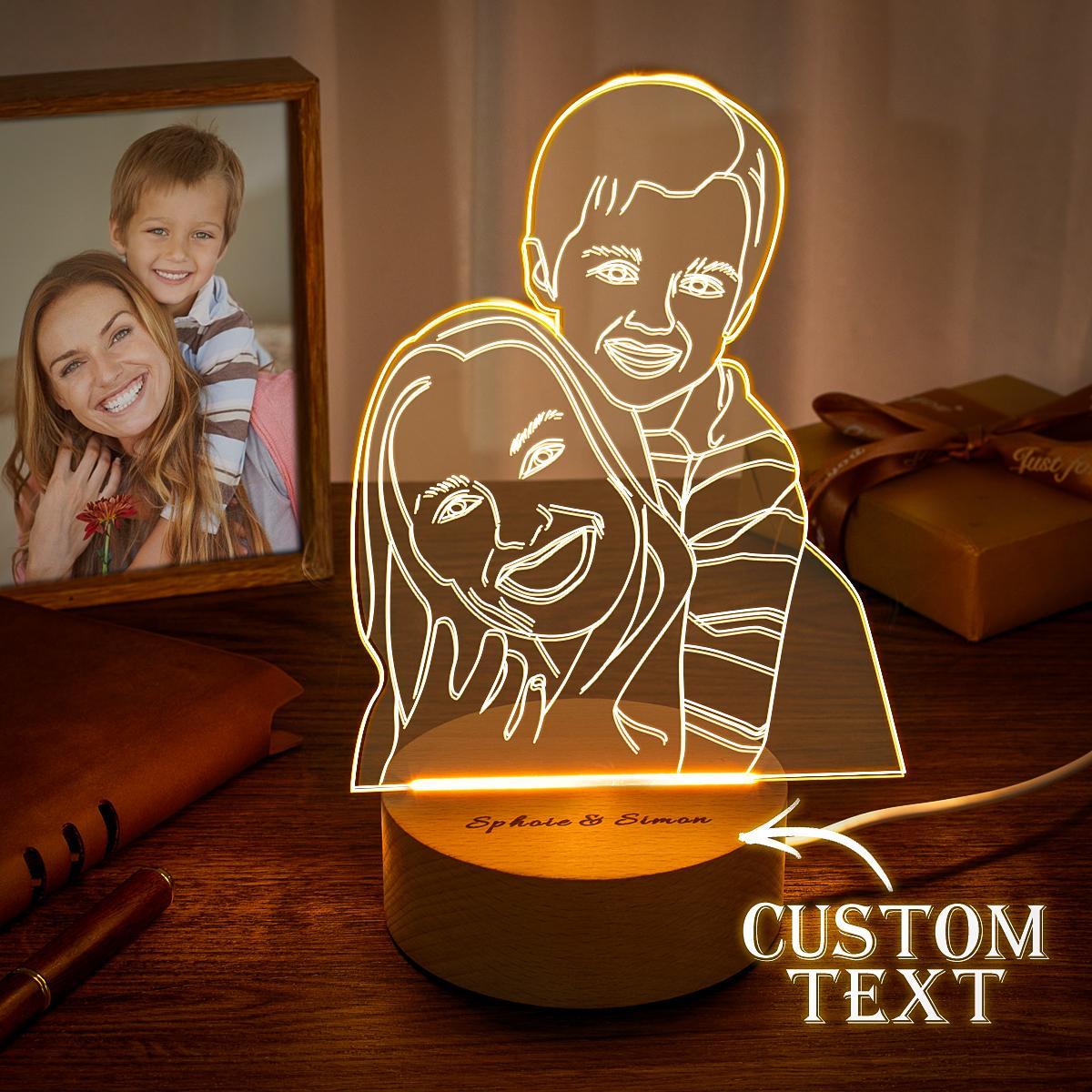 Custom 3D Photo Lamp Led for Bedroom Personalized Night Light Gift for Mom