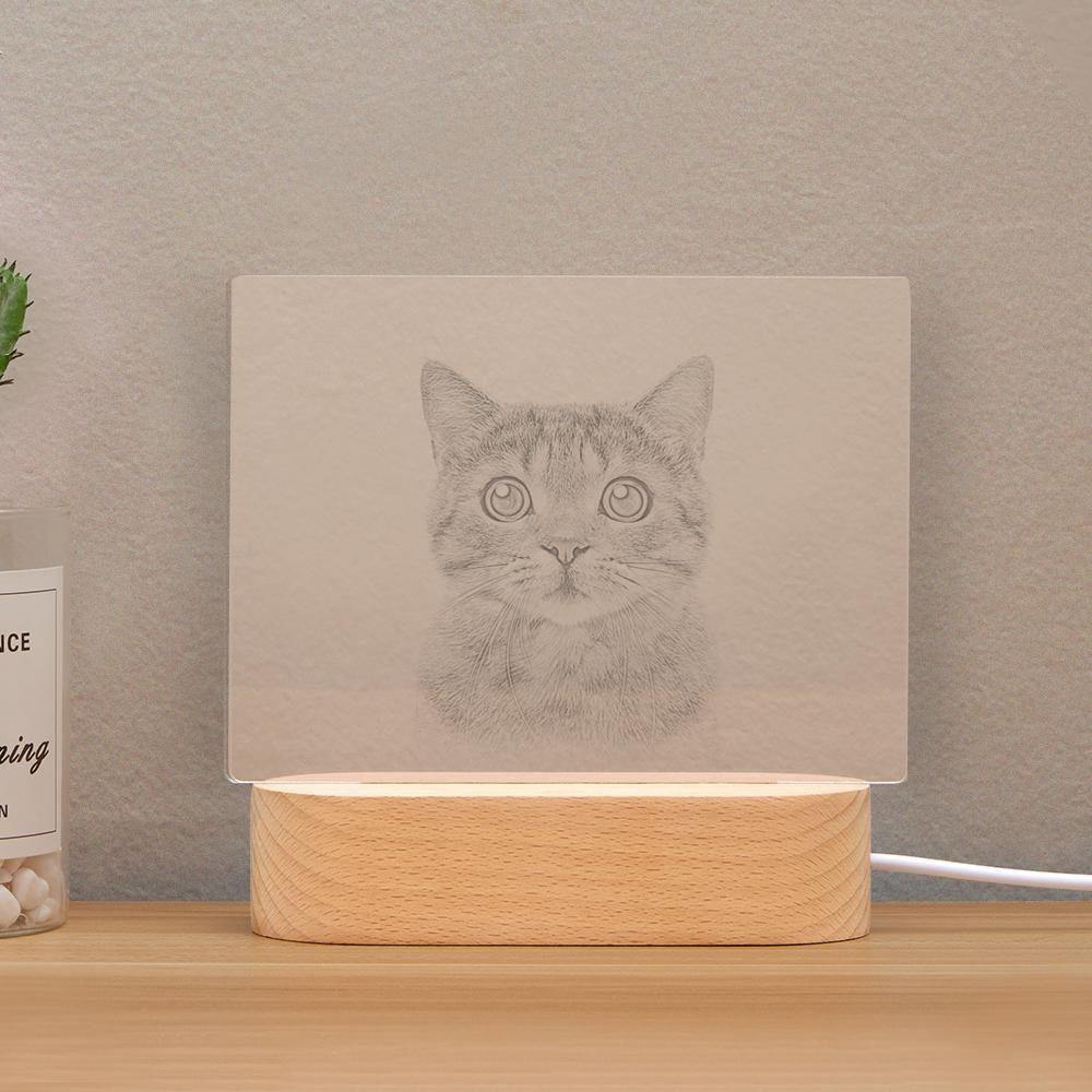 Personalised Photo Night Light Cat Theme - soufeelus