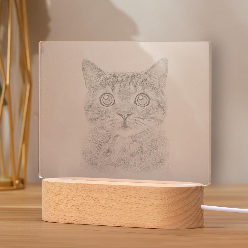 Personalised Photo Night Light Cat Theme - soufeelus