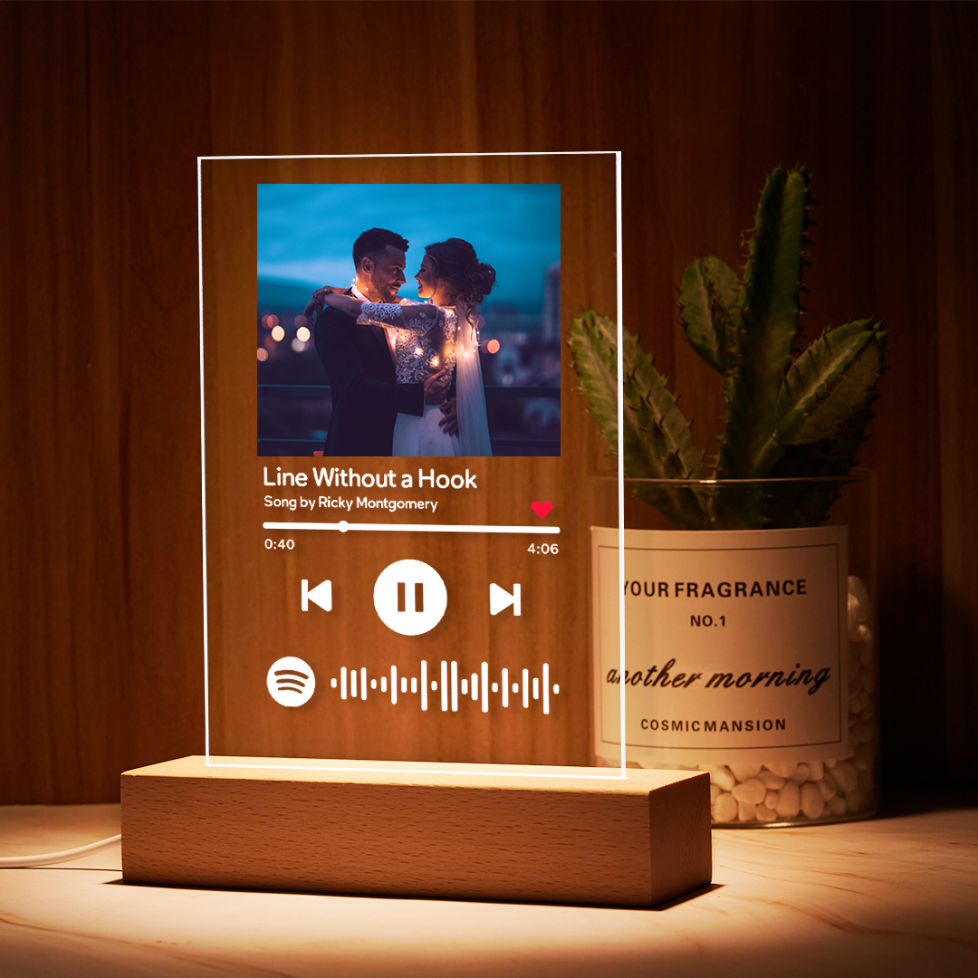 Scannable Custom Spotify Code Lamp Acrylic Music Plaque Night Light Romantic Gifts - soufeelus