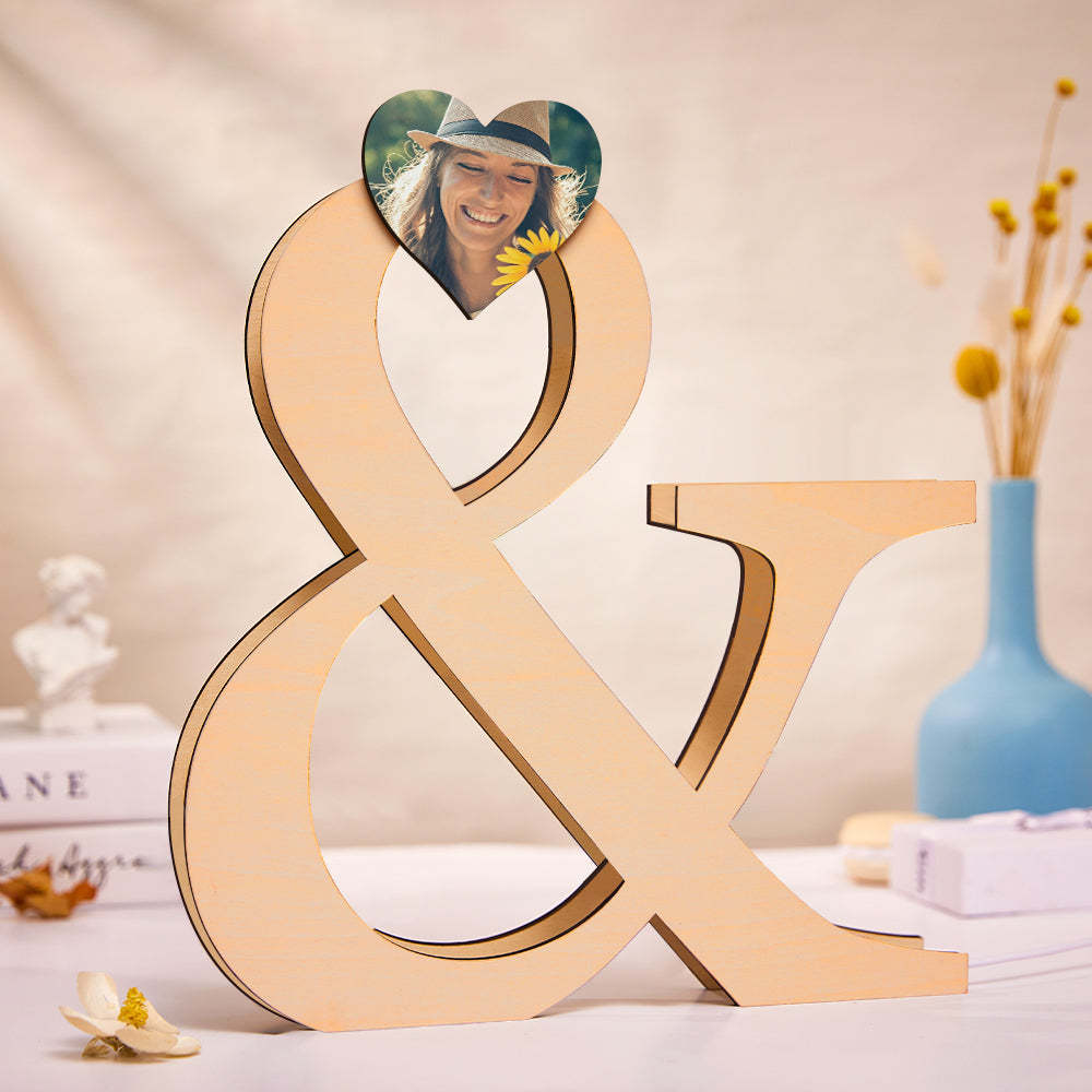 Custom Photo Wood Lamp Personalized Creative Loveheart Nightlight - soufeelus