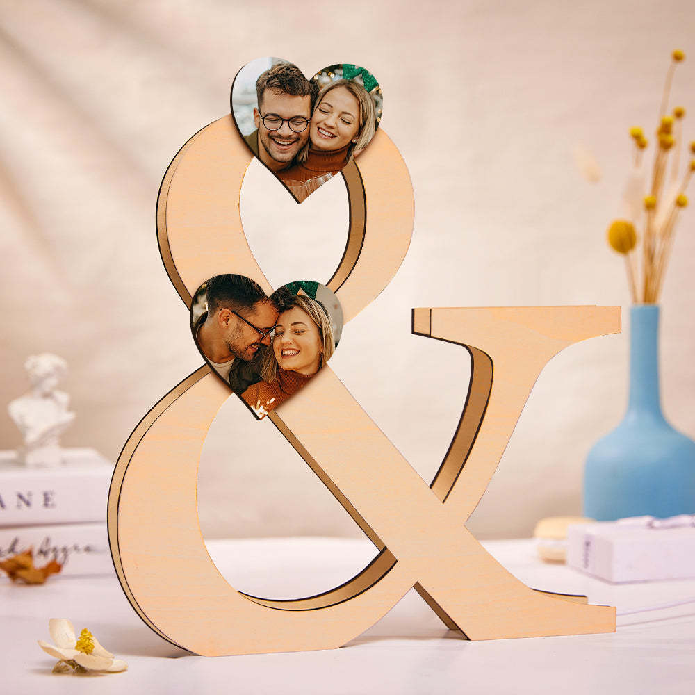 Custom Photo Wood Lamp Personalized Creative Loveheart Nightlight - soufeelus