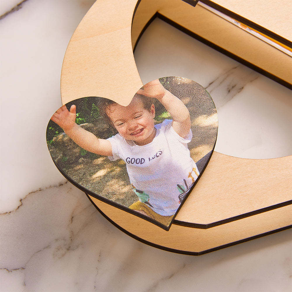Custom Photo Wood Lamp Personalized Creative Loveheart Nightlight - soufeelus