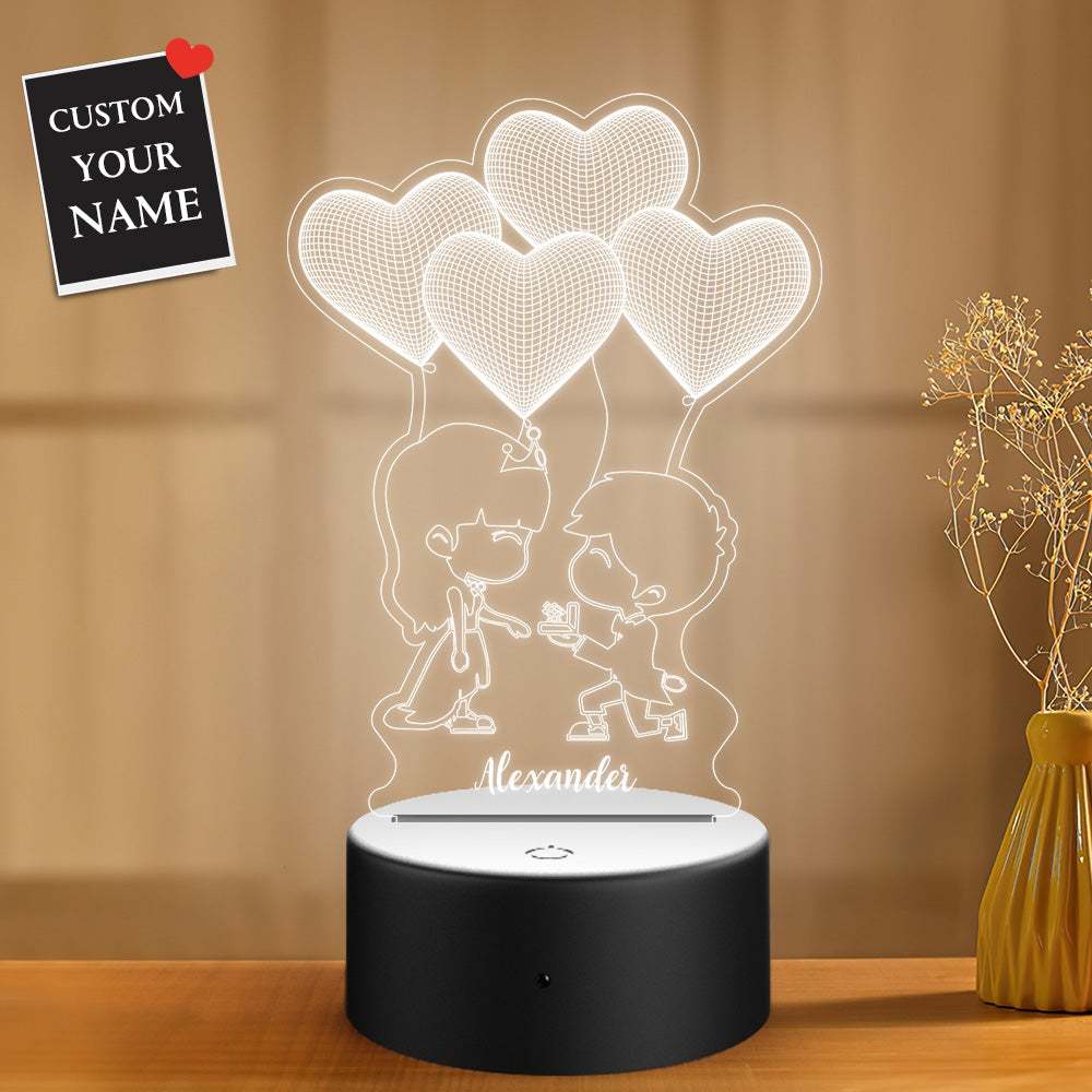 Custom Name Night Light Gift for Boyfriend Girfriend Valentine's Day -