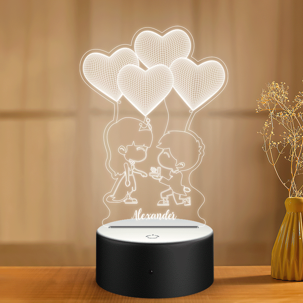 Custom Name Night Light Gift for Boyfriend Girfriend Valentine's Day -