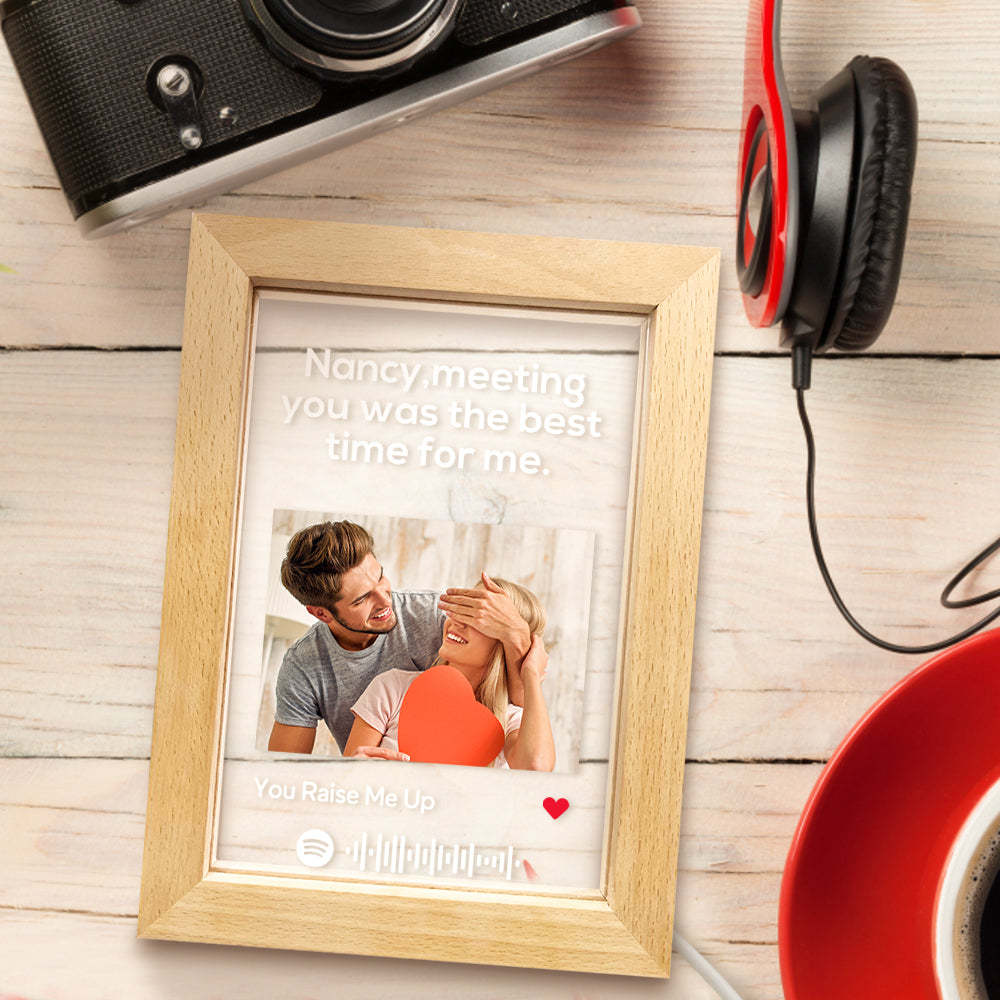 Custom Scannable Spotify Code Music Art Led Lamp Personalised Picture Frame Nignt Light Gift -