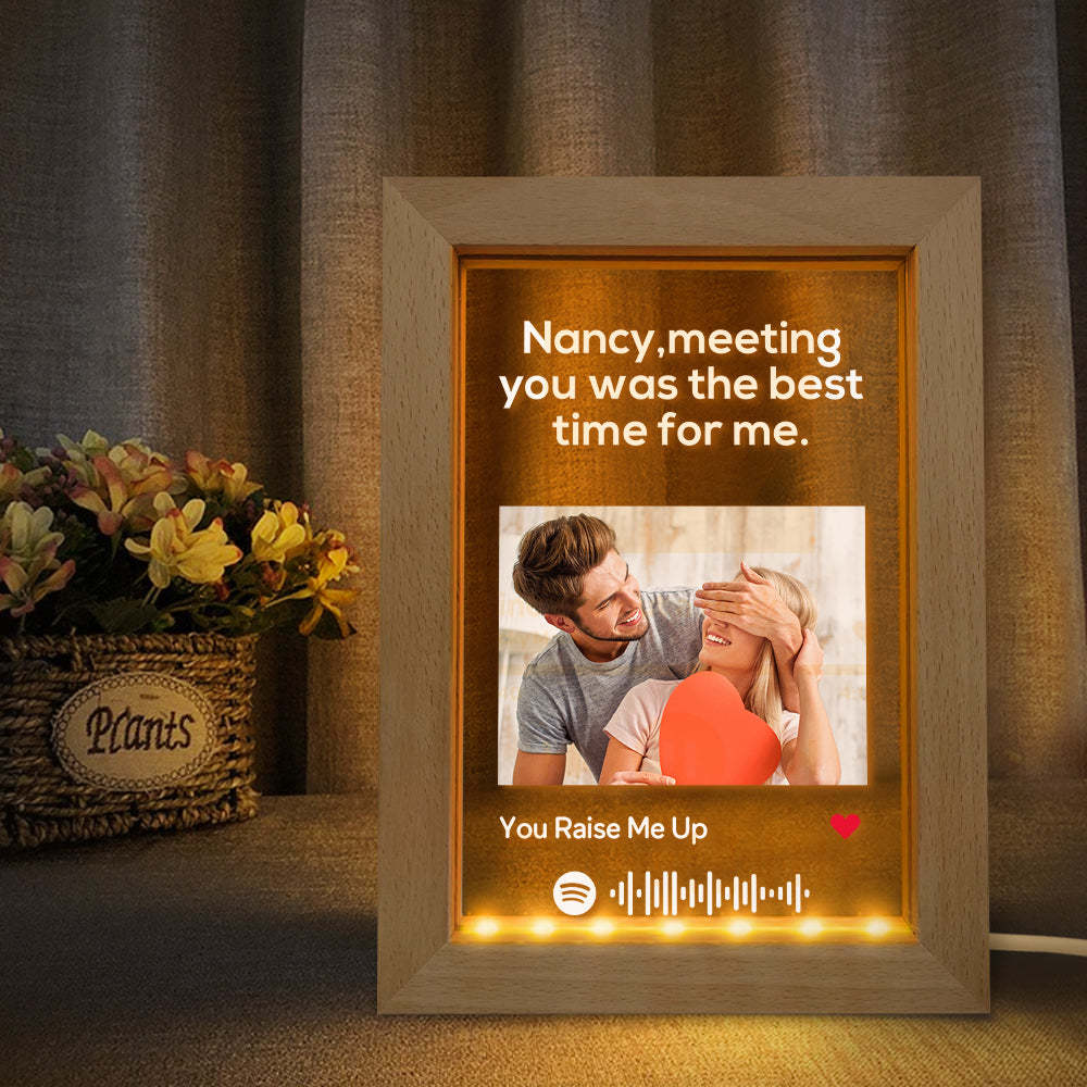 Custom Scannable Spotify Code Music Art Led Lamp Personalised Picture Frame Nignt Light Gift -