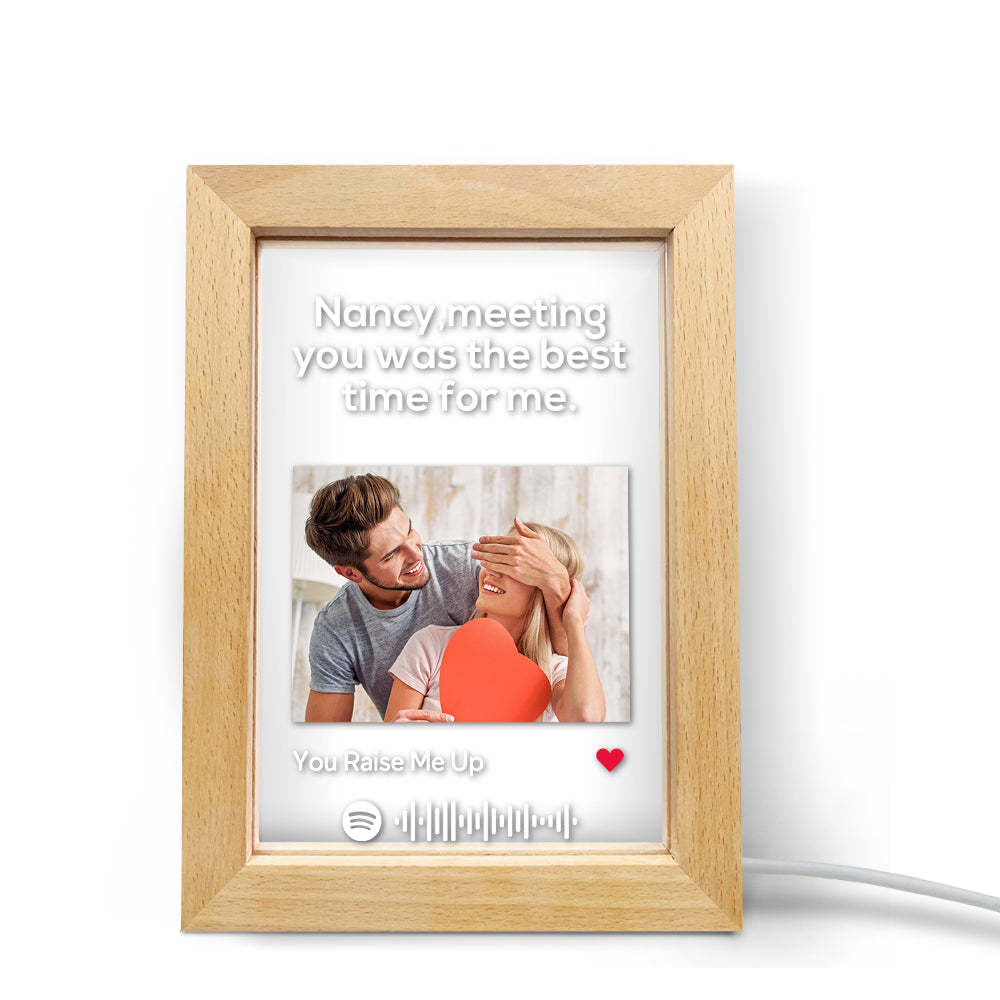 Custom Scannable Spotify Code Music Art Led Lamp Personalised Picture Frame Nignt Light Gift - 
