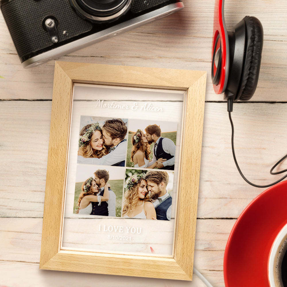 Custom Engraved Name Led Lamp Personalised Picture Frame Nignt Light Gift -