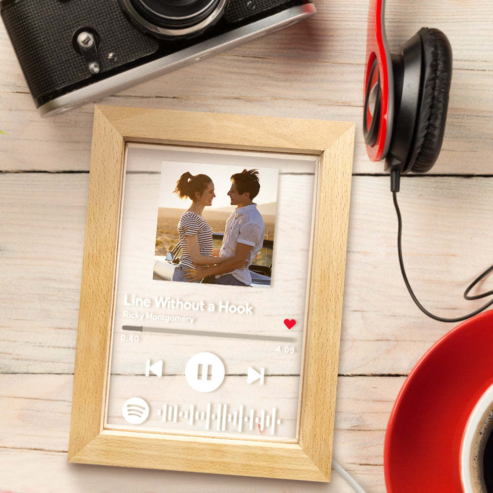 Custom Scannable Spotify Code Music Art Picture Frame Nignt Light Gift -