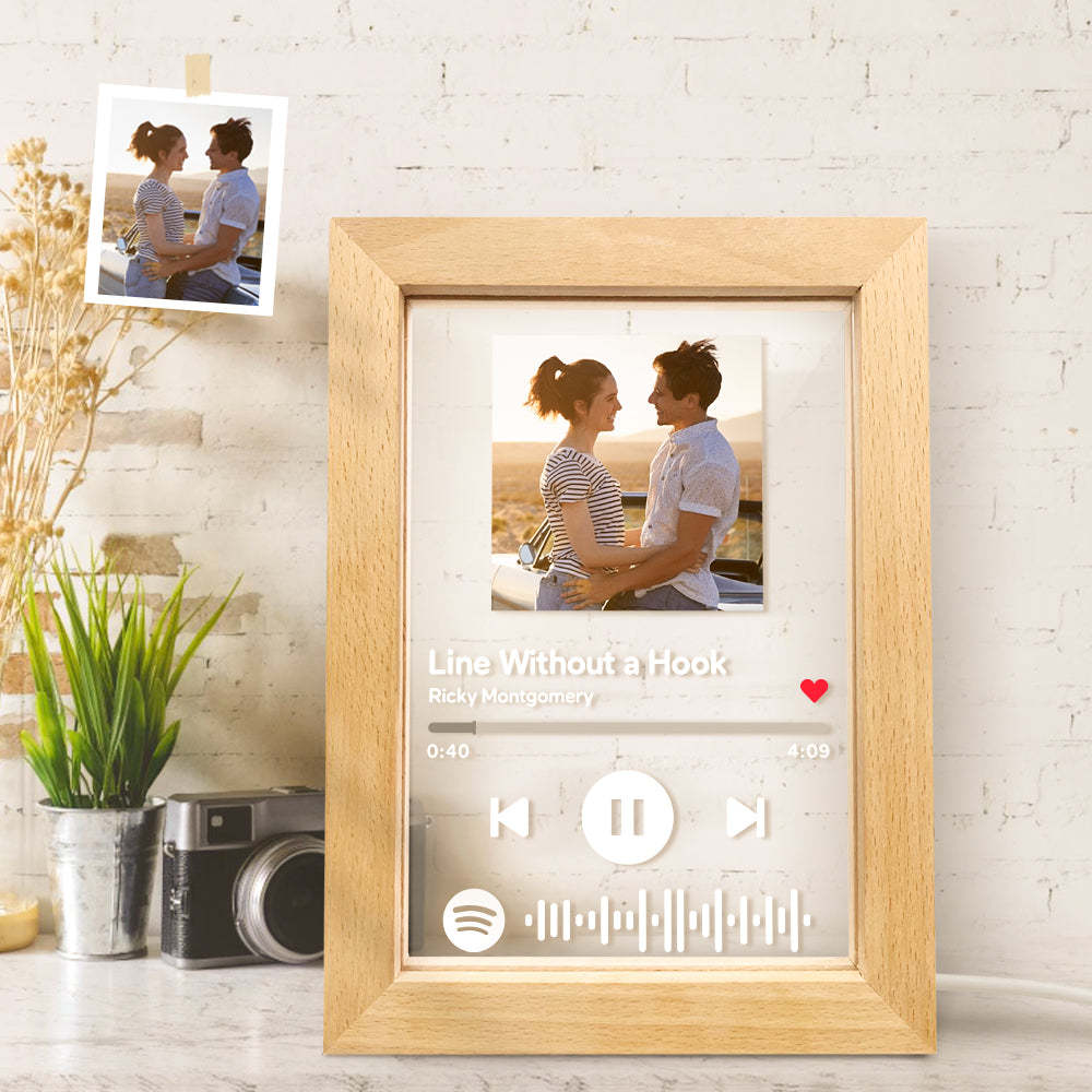 Custom Scannable Spotify Code Music Art Picture Frame Nignt Light Gift - 