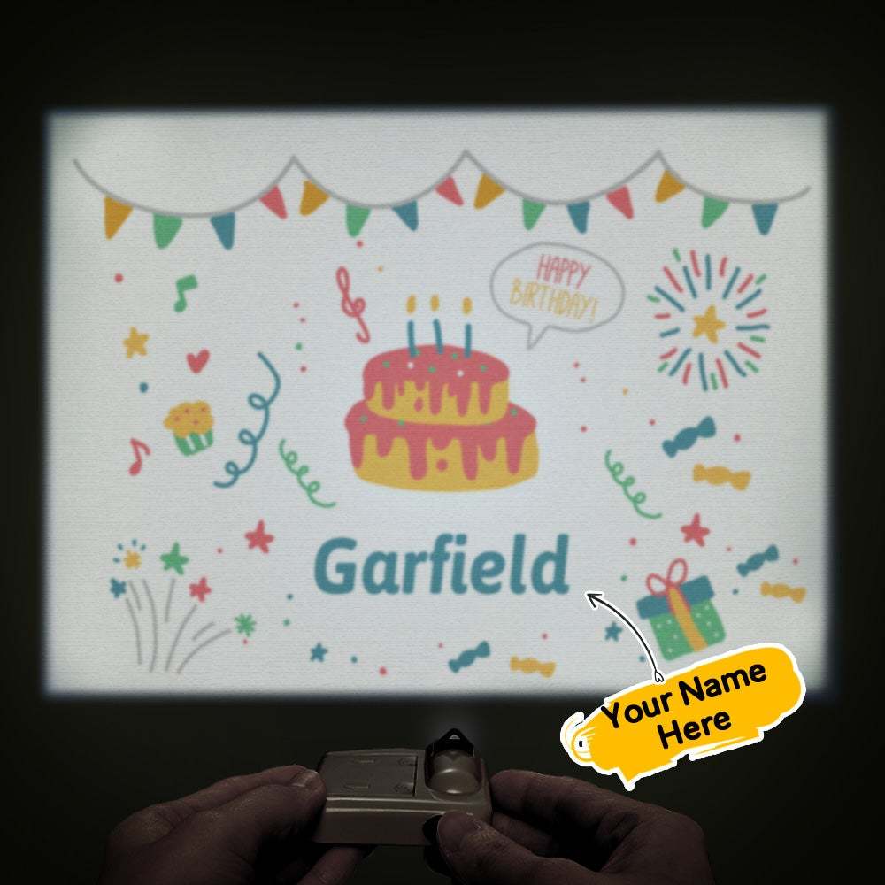 Custom Name Happy Birthday Projector Lamp Home Party Decor Atmosphere Light Birthday Gift - 