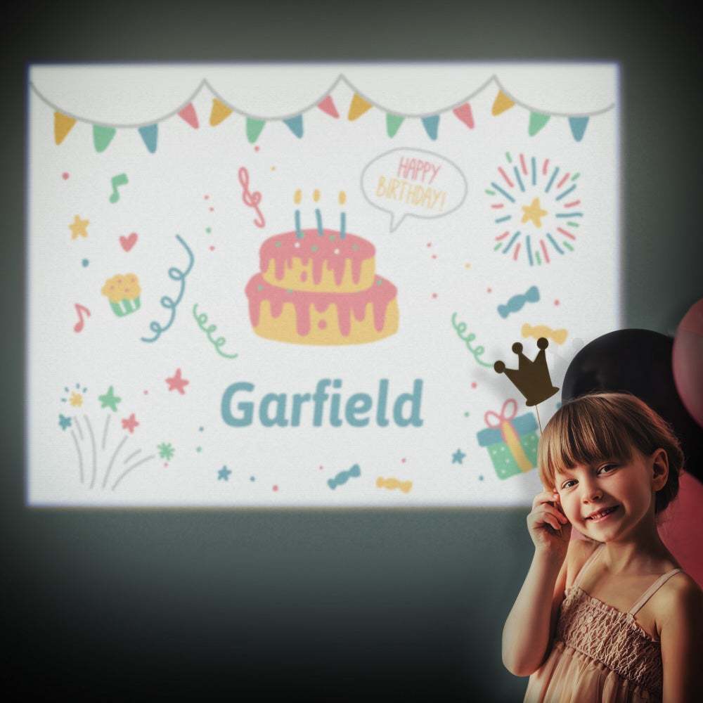 Custom Name Happy Birthday Projector Lamp Home Party Decor Atmosphere Light Birthday Gift - 