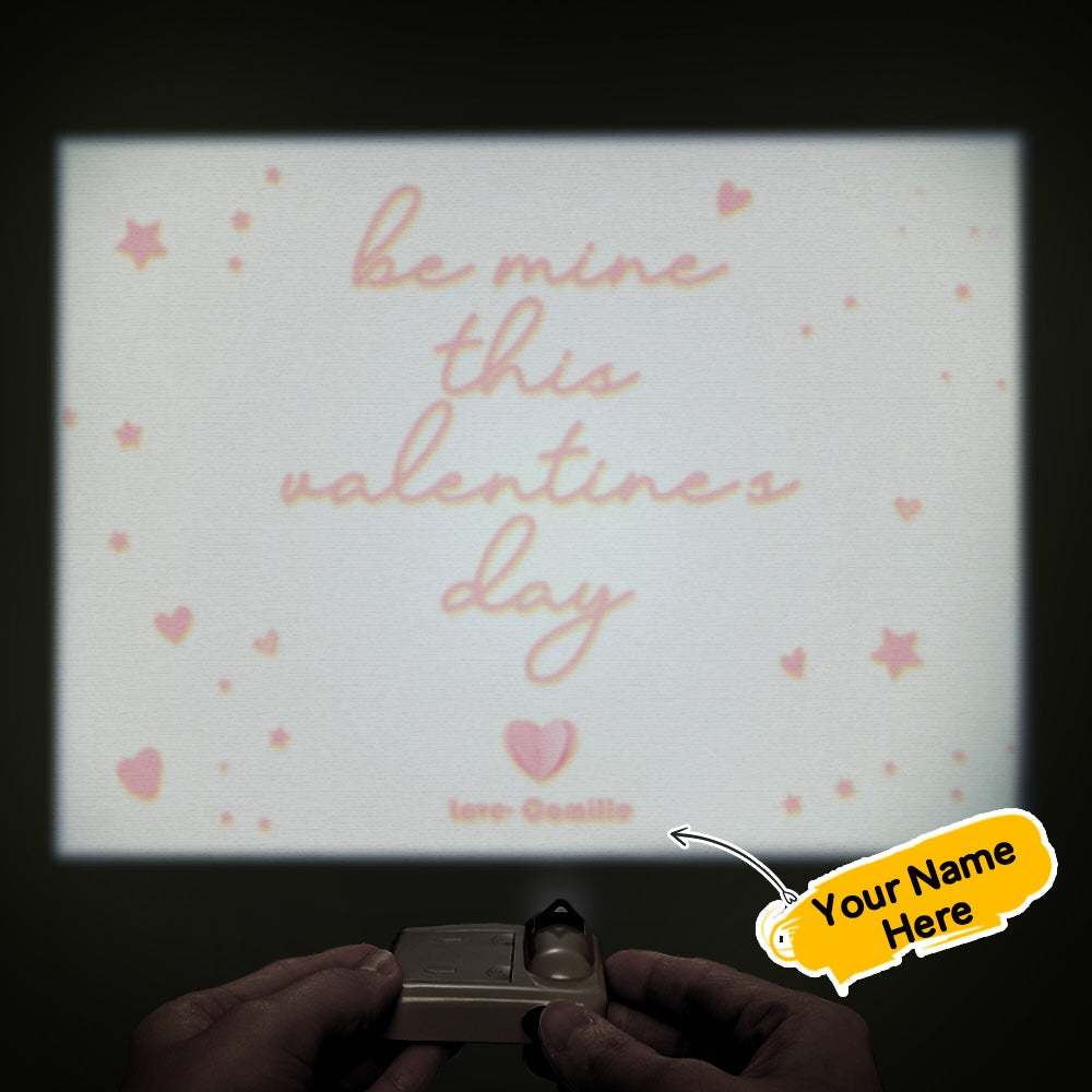 Custom Name Projector Lamp Romantic Pink Star Love Heart Home Party Decor Atmosphere Light Valentine's Day Gift - 