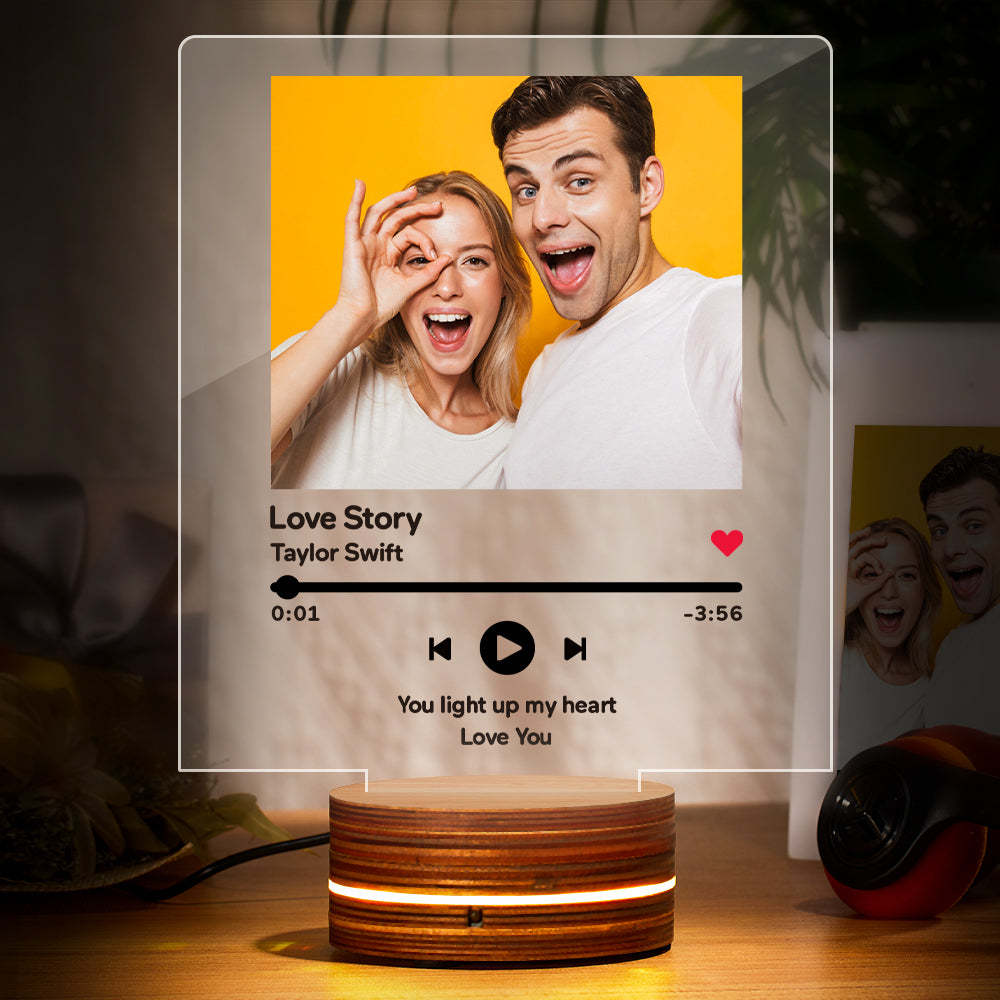 Custom Scannable Spotify Code Night Light Personalized Gift for Her - soufeelus