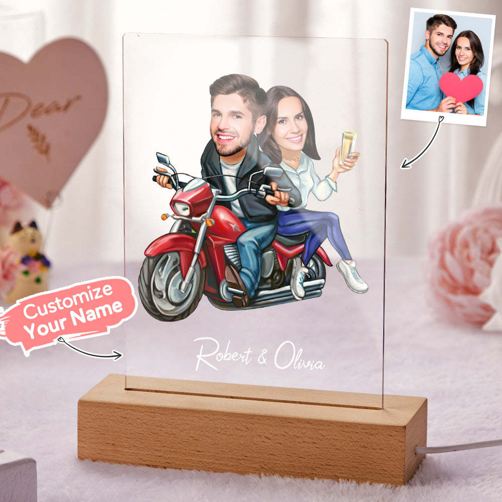 Custom Name and Photo LED Night Light Seven Colors Funny Gift for Her -