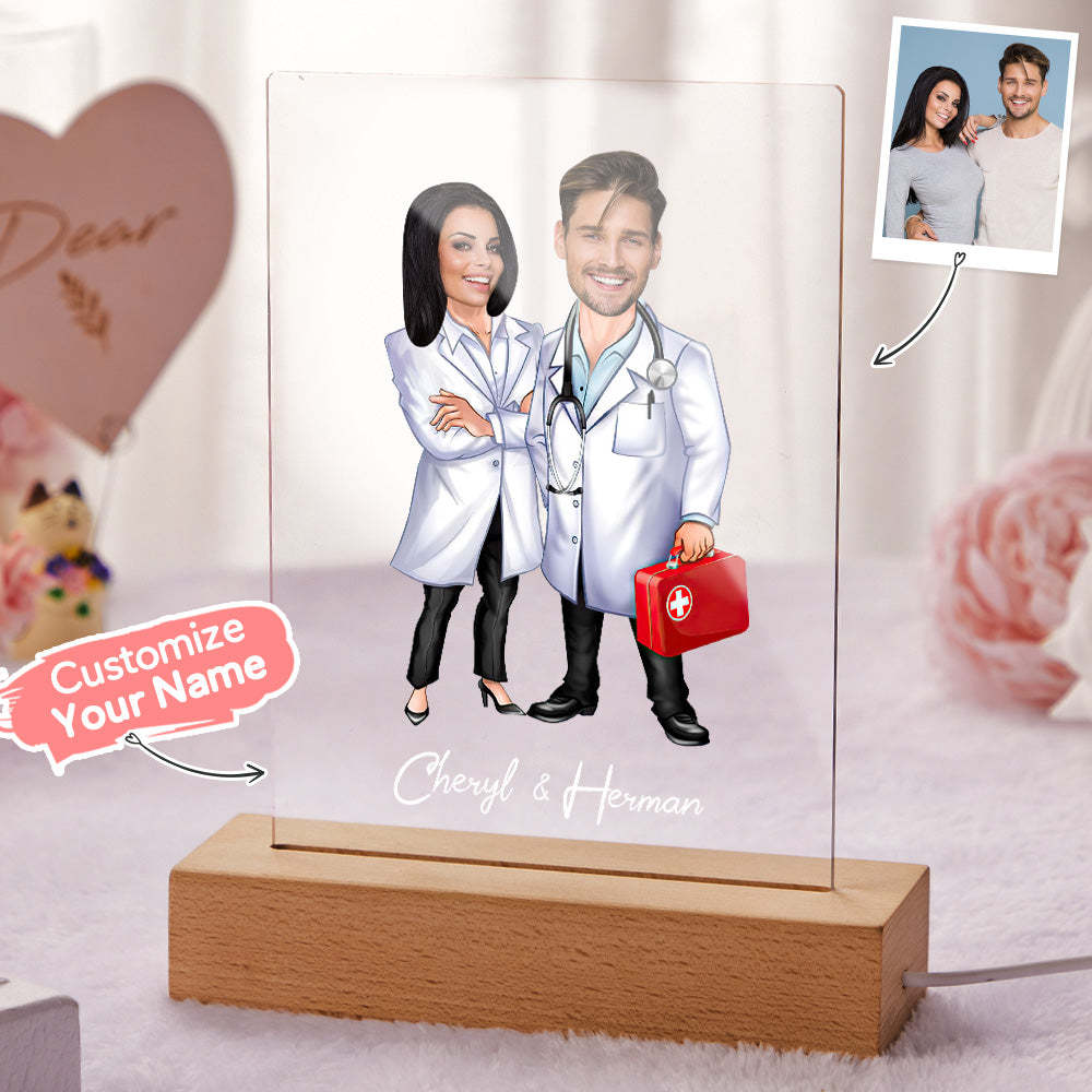 Custom Name and Photo LED Night Light Personalized Acrylic Lamp Seven Colors -