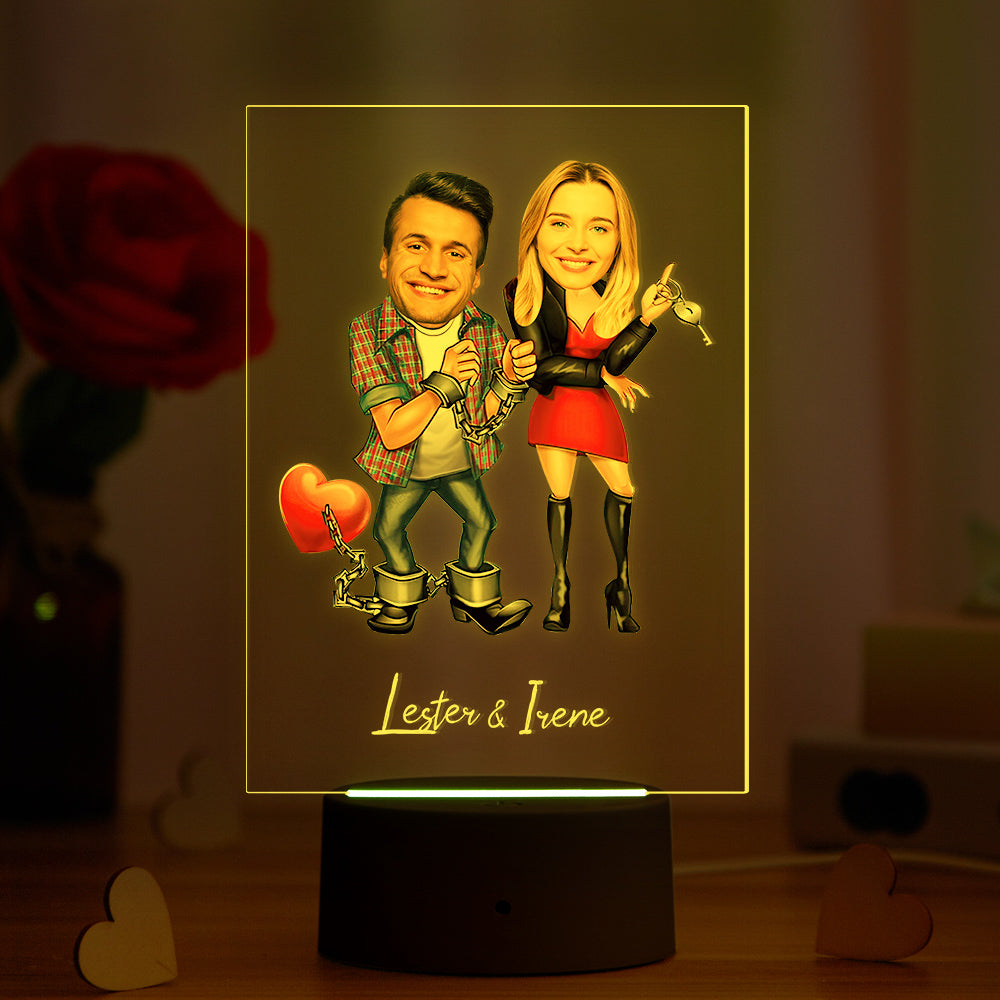 Personalized Acrylic Lamp Custom Name and Photo Night Light Seven Colors - 