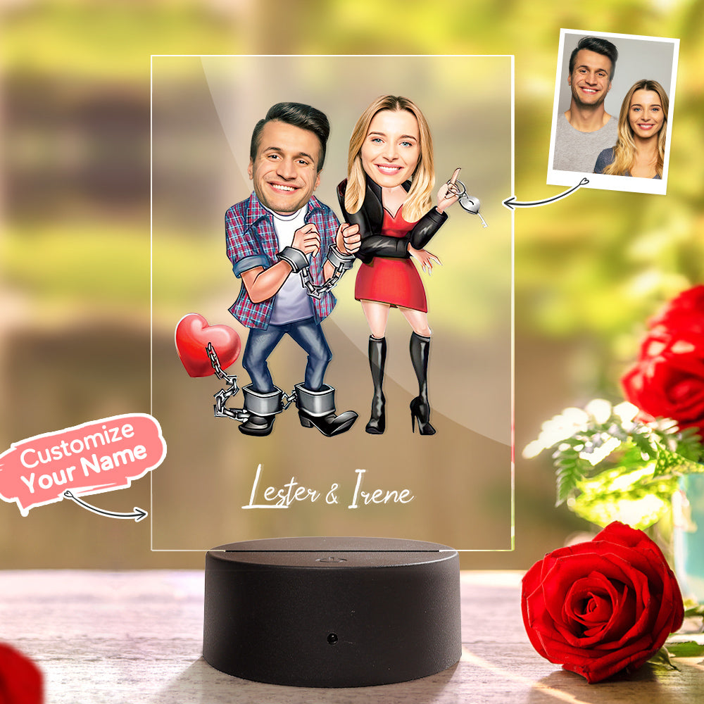 Personalized Acrylic Lamp Custom Name and Photo Night Light Seven Colors - 