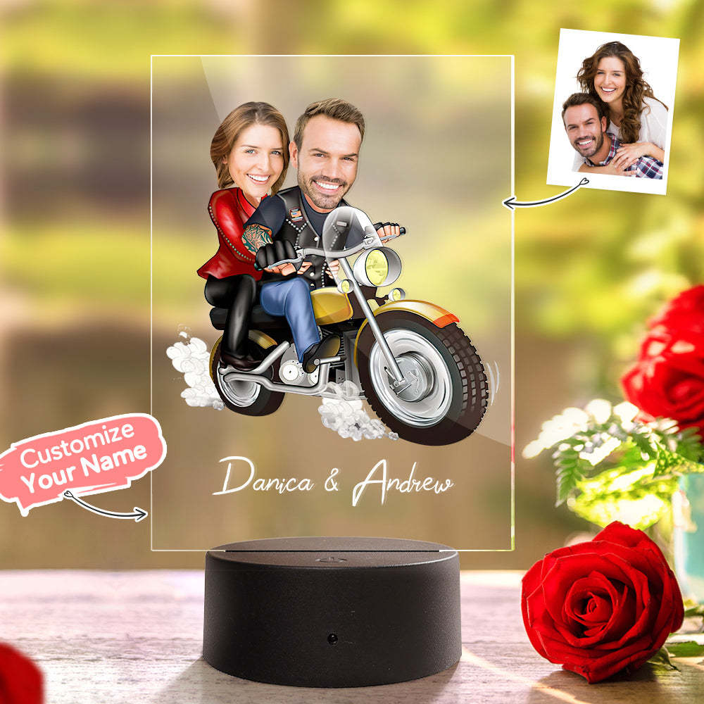 Personalized Couple Photo and Name Acrylic Led Lamp Seven Colors -