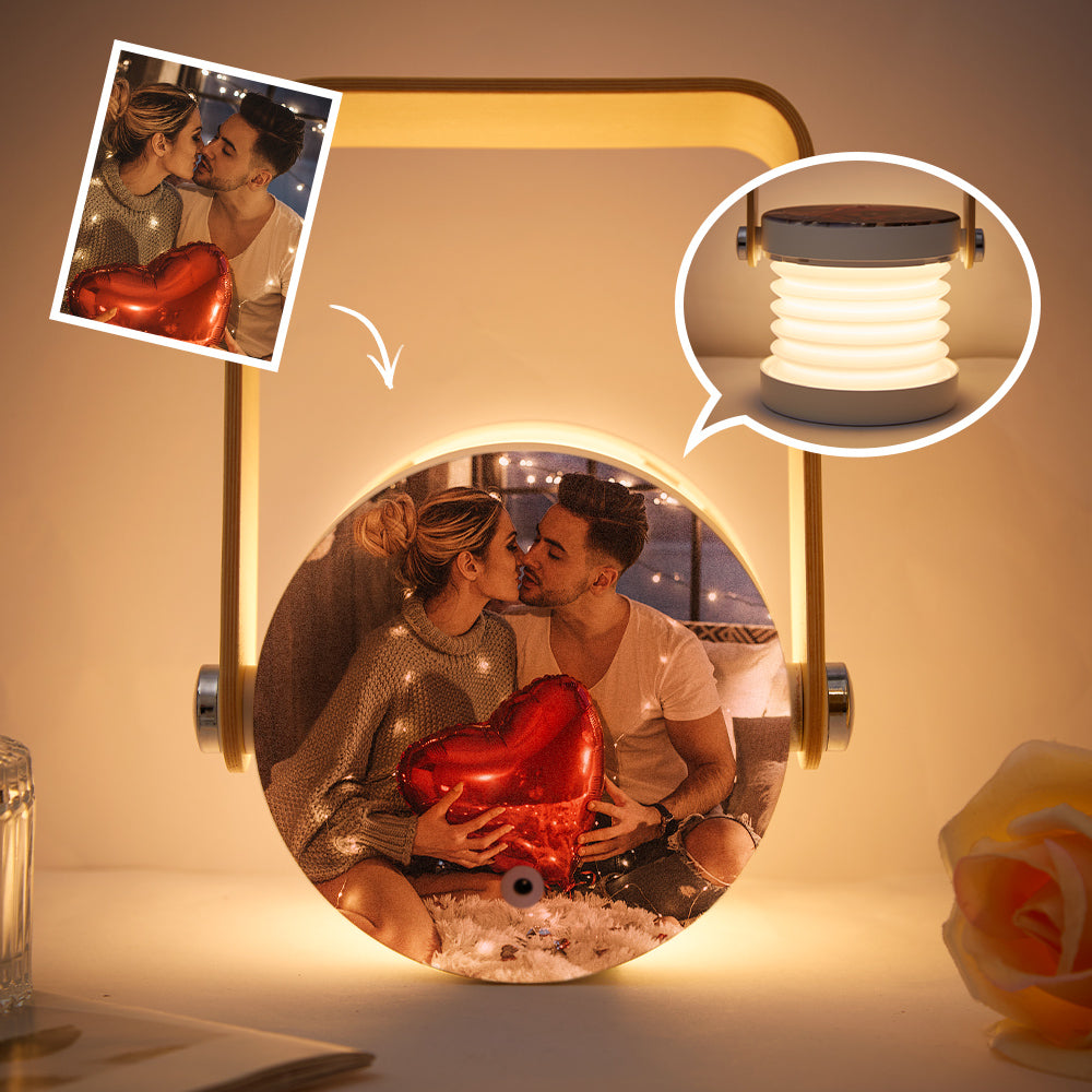 Custom Photo Night Light Portable Retractable Folding Lantern - 