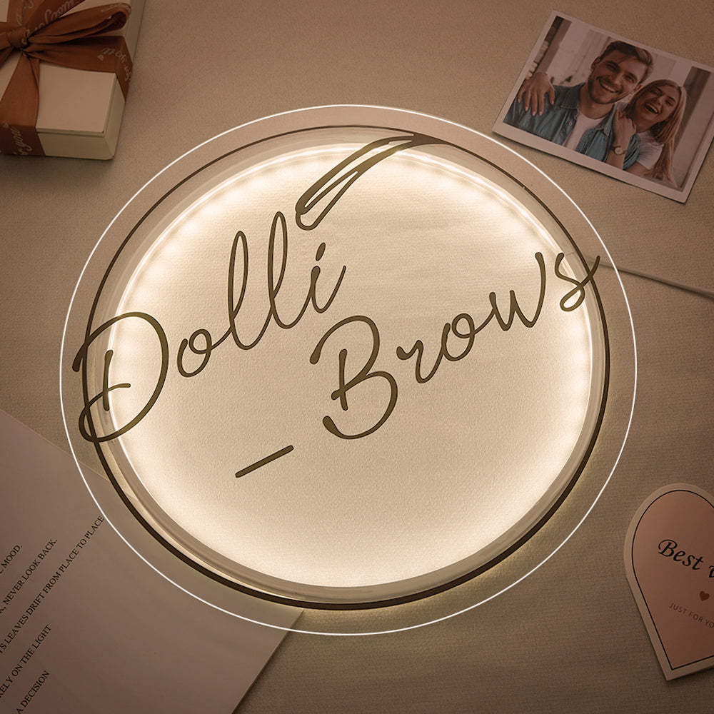 Custom Engraved Night Light Round Acrylic Home Gifts -