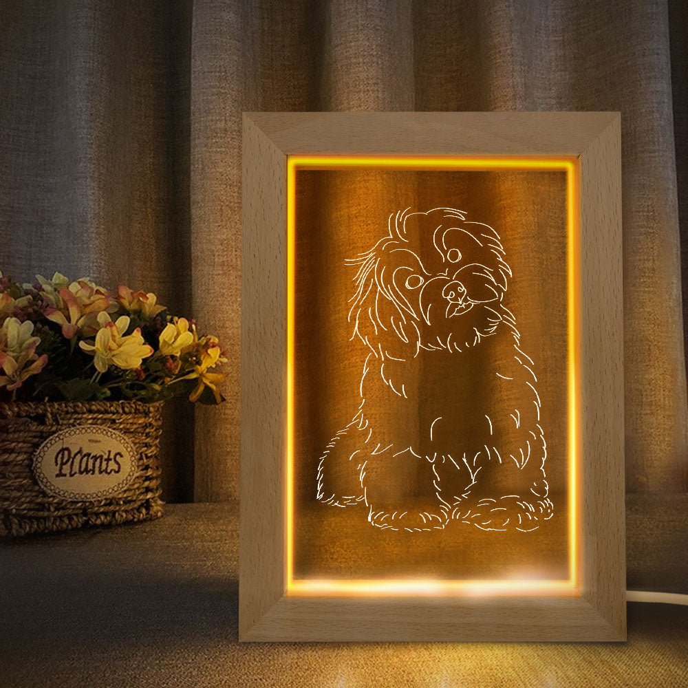 Custom 3D Pet Photo Led Lamp Personalised Photo Engraving Frame Nignt Light Gift for Lovers - 