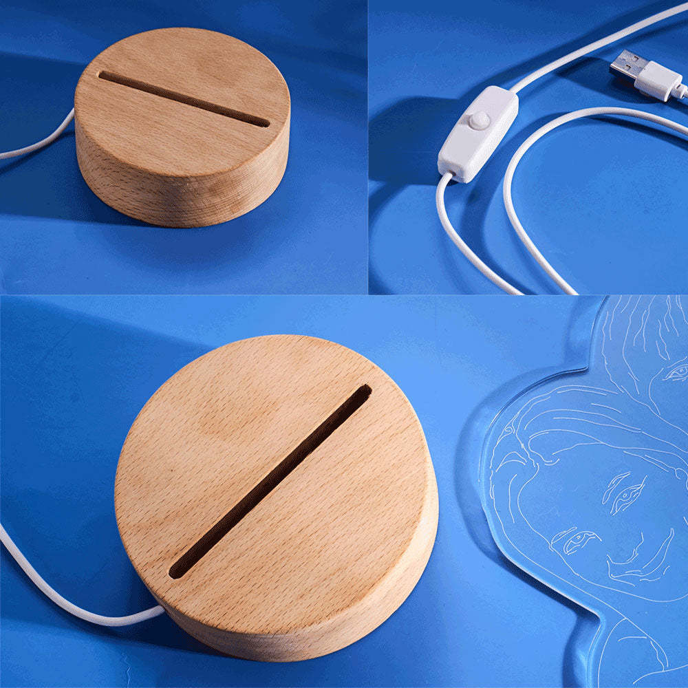 Custom Heart-shaped Engraved 3D Photo Lamp Led Personalized Night Light Gift for Mom -