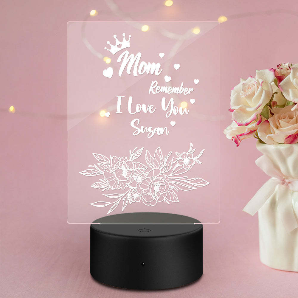 Custom Your Name Acrylic Lamp Gift for Mom -