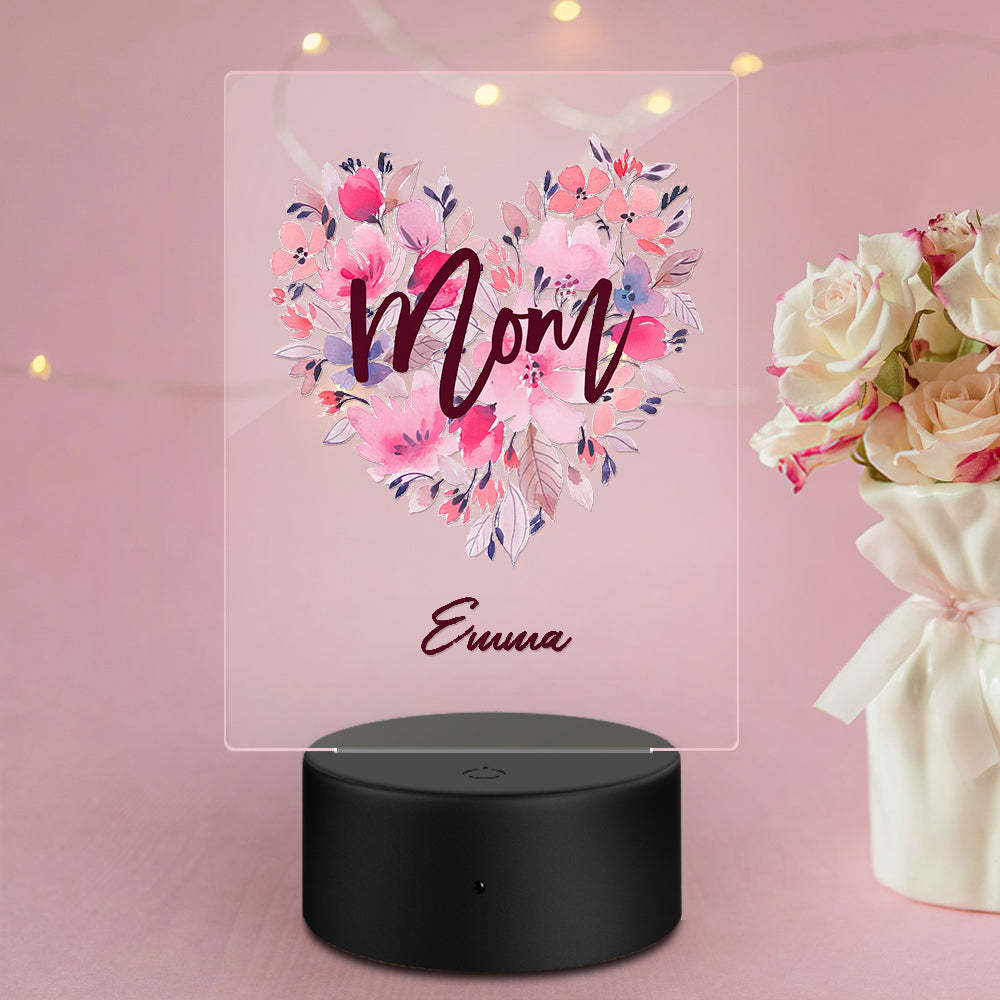 Custom Name Acrylic Night Light Gift for Mum -