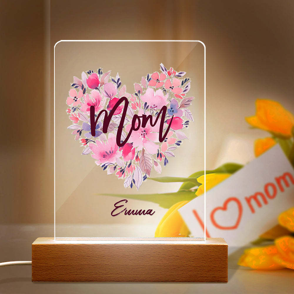 Custom Name Acrylic Night Light Gift for Mum -