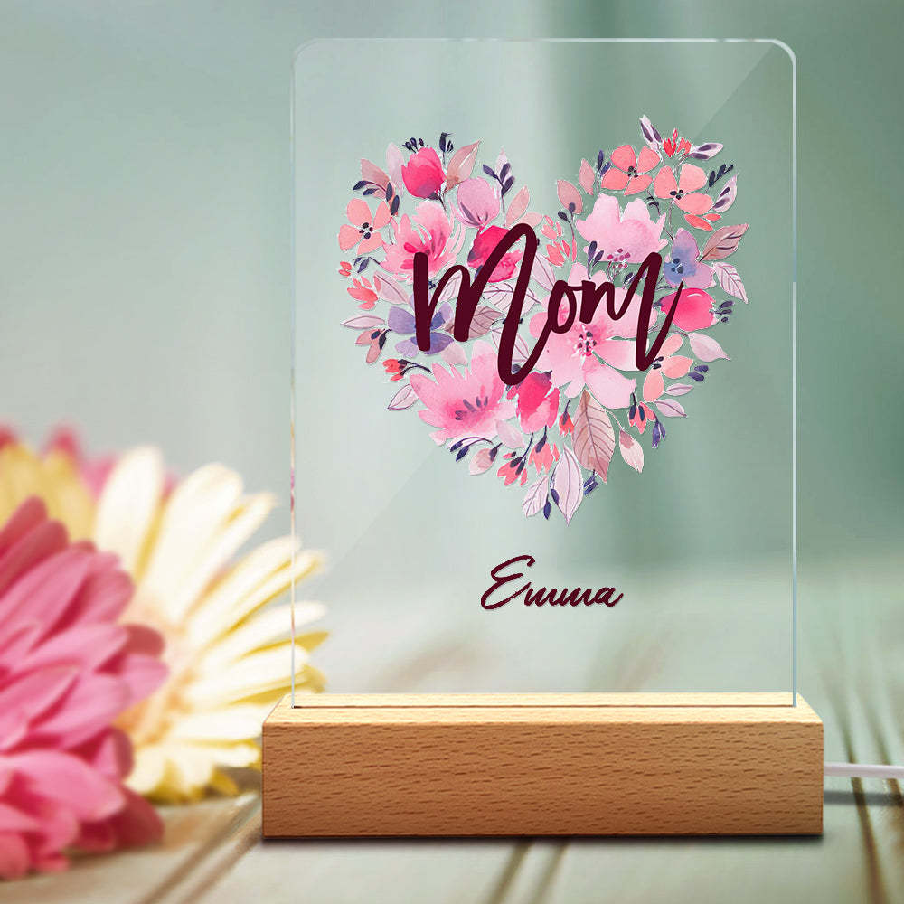 Custom Name Acrylic Night Light Gift for Mum -