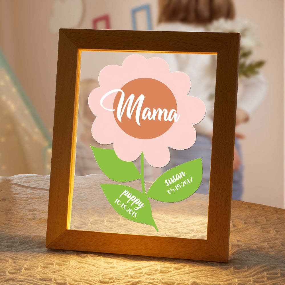 Custom Name and Date Acrylic Lamp Gift for Mom -