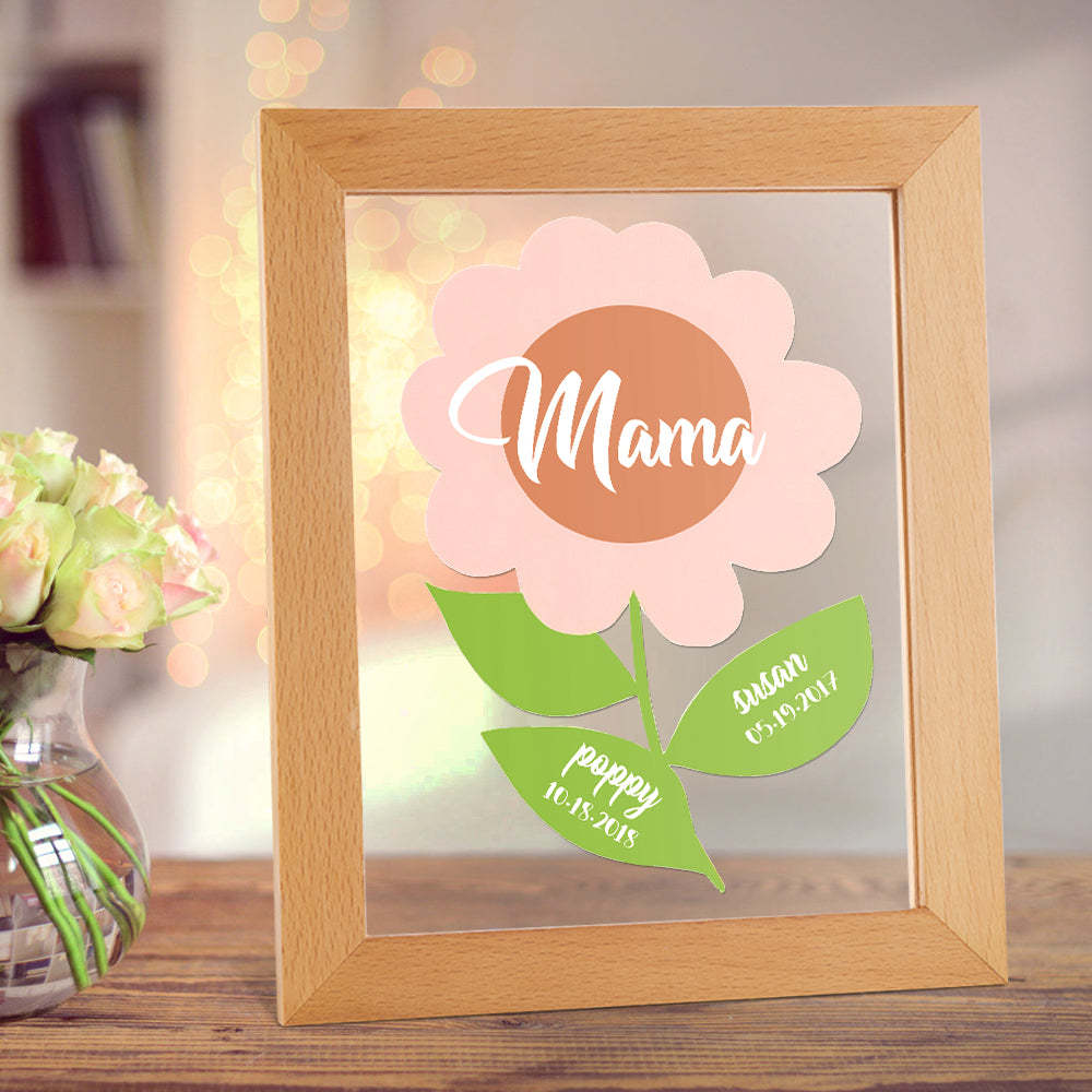 Custom Name and Date Acrylic Lamp Gift for Mom -