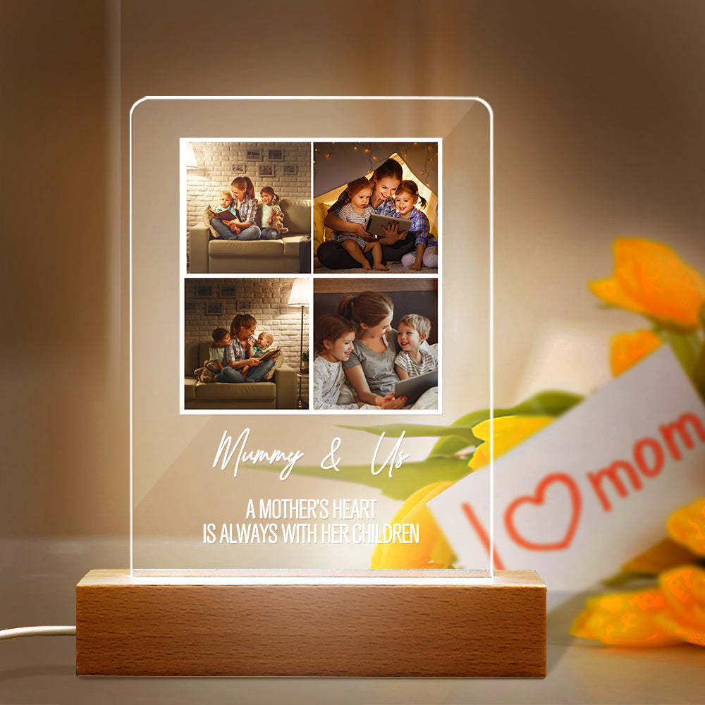 Custom Photos Acrylic Lamp Gift for Mom -