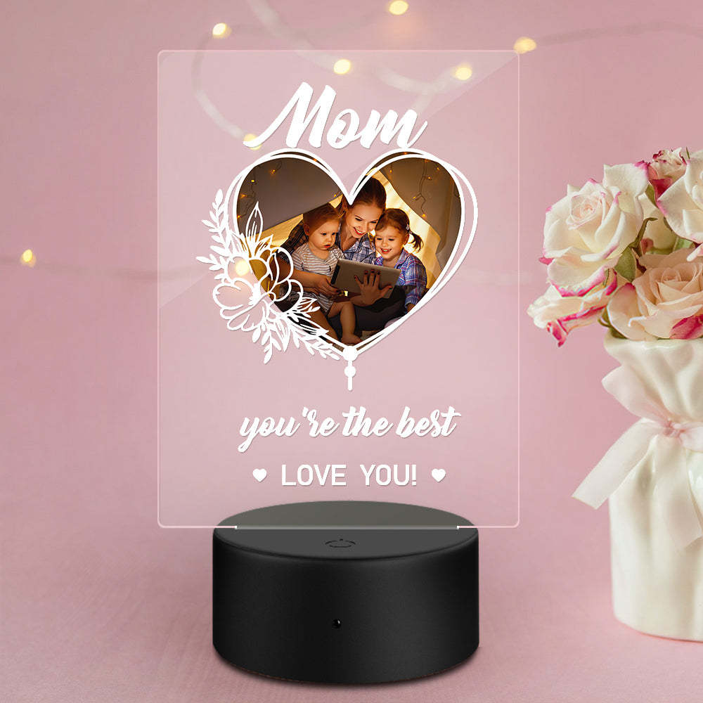 Personalized Your Photo Acrylic Night Light Gift for Mum - 