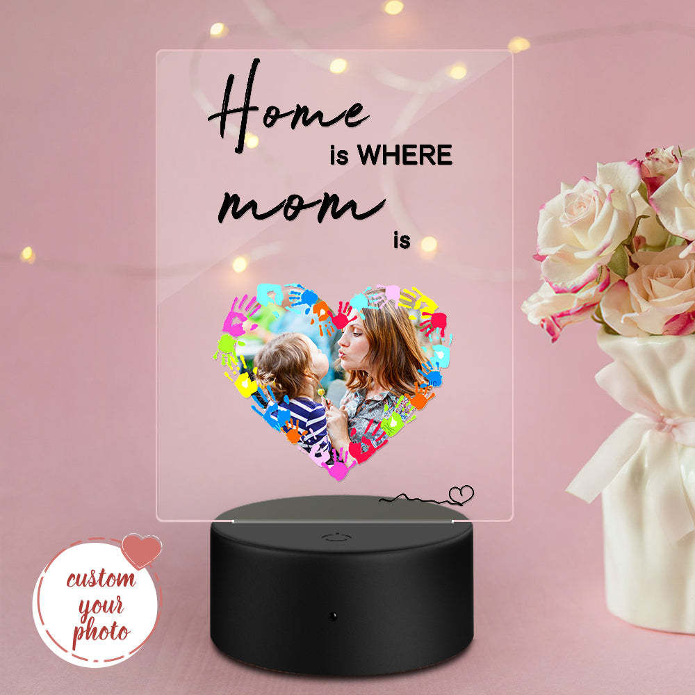 Custom Photo Handprint Lamp Gift for Mom -