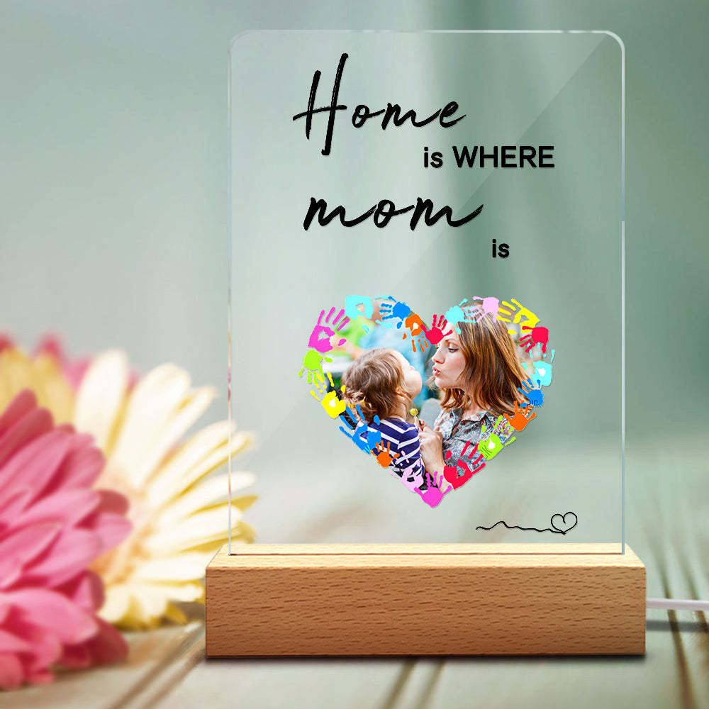 Custom Photo Handprint Lamp Gift for Mom -