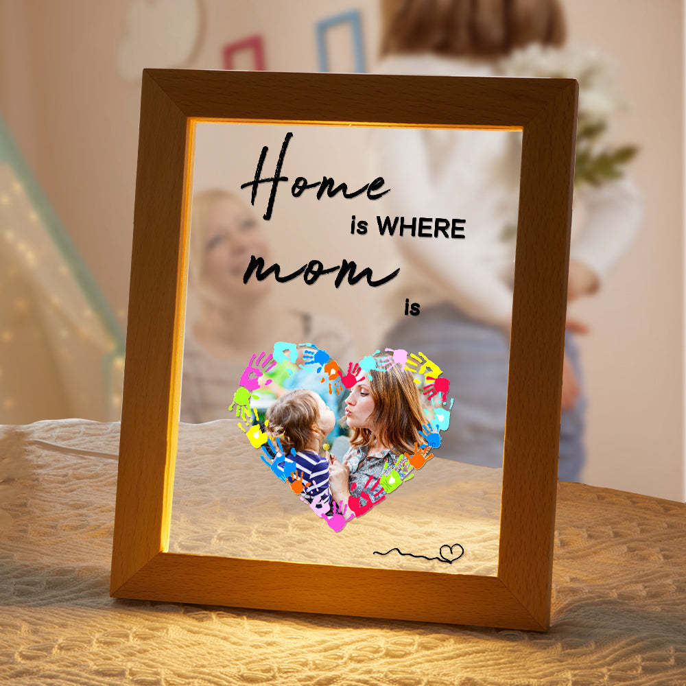 Custom Photo Handprint Lamp Gift for Mom -