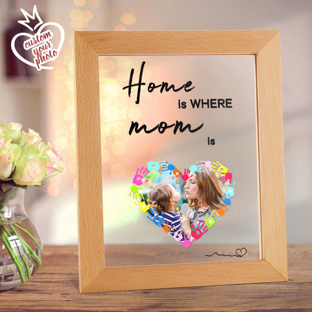 Custom Photo Handprint Lamp Gift for Mom -