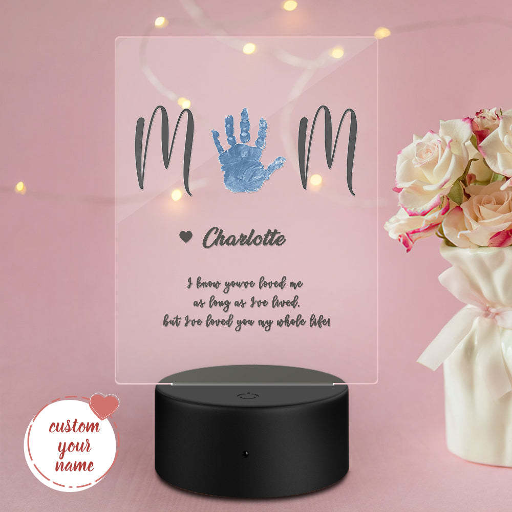 Personalized Name Handprint Night Light Gift for Mum -