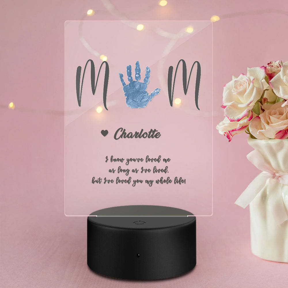 Personalized Name Handprint Night Light Gift for Mum - 