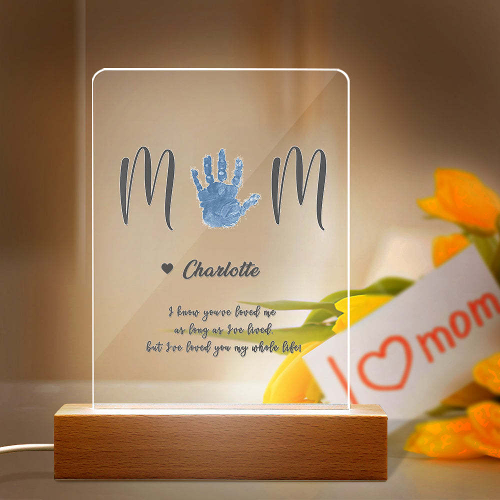 Personalized Name Handprint Night Light Gift for Mum -