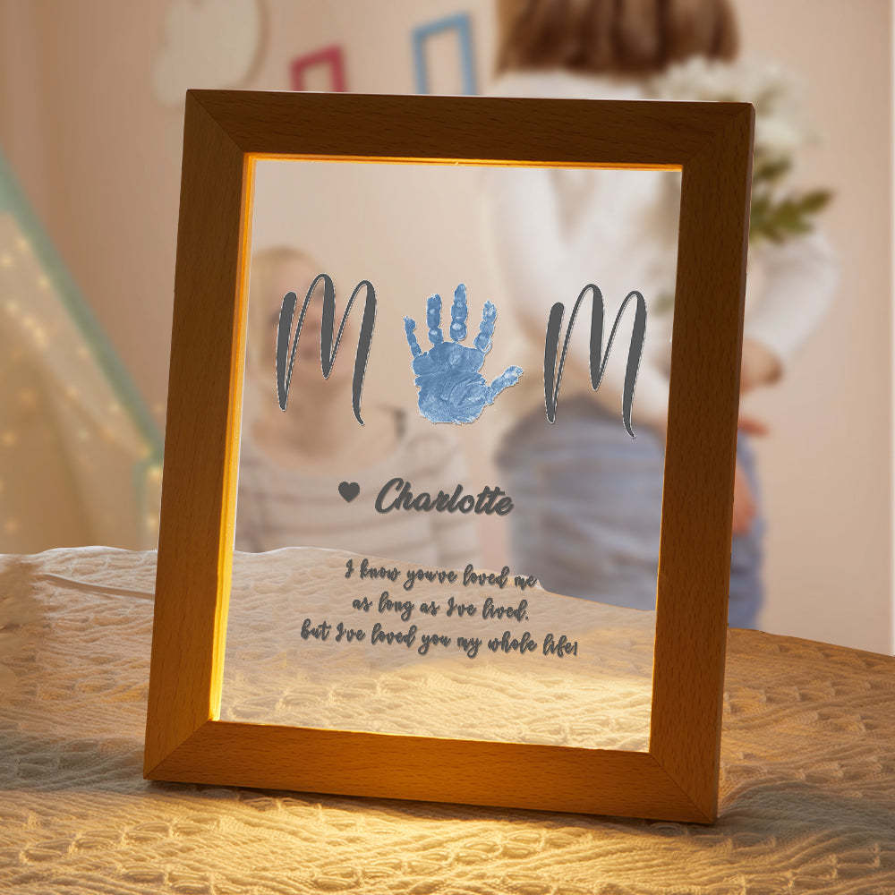 Personalized Name Handprint Night Light Gift for Mum - 