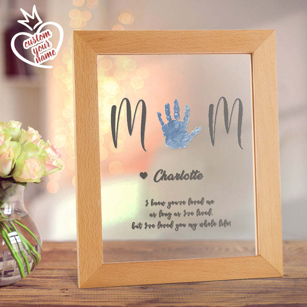 Personalized Name Handprint Night Light Gift for Mum -