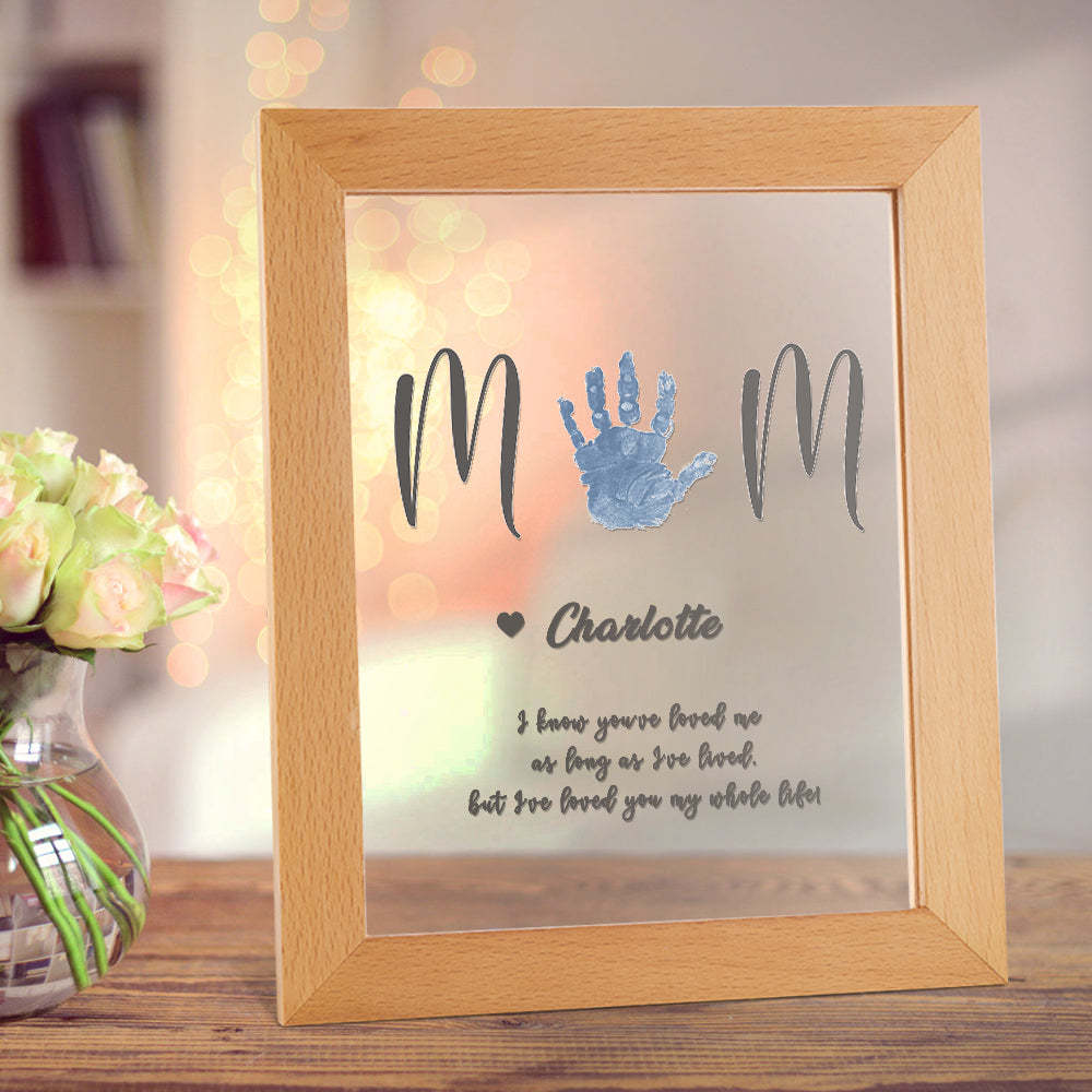 Personalized Name Handprint Night Light Gift for Mum - 